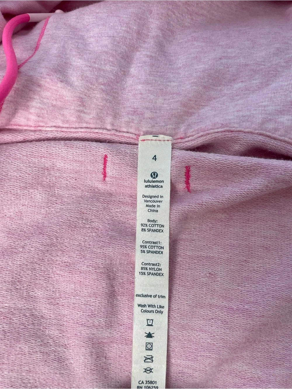 lululemon athletica Pink Two-Tone Zip Hoodie
